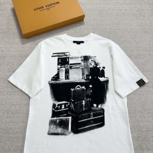 LV 빈티지 여행 프린트 오버사이즈 티셔츠