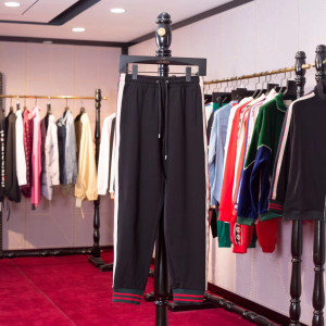 블랙 와이드 트랙팬츠