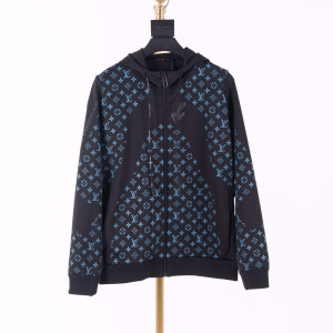 LV 블루 모노그램 집업 후드