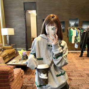 그레이 오버핏 후드 원피스