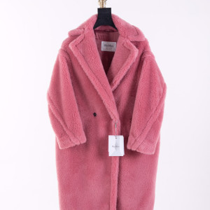 핑크 테디베어 롱코트