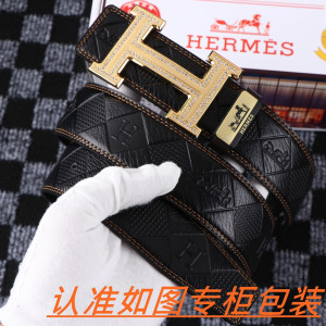 HERMES 남성 양면 가죽 벨트