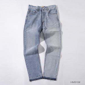 라이트 블루 워싱 데님 진